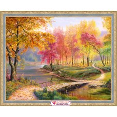Алмазная живопись АЖ-1822 "Осень в старом парке"
